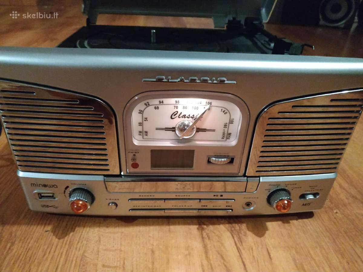 Patefonas plokštelių grotuvas retro stiliaus