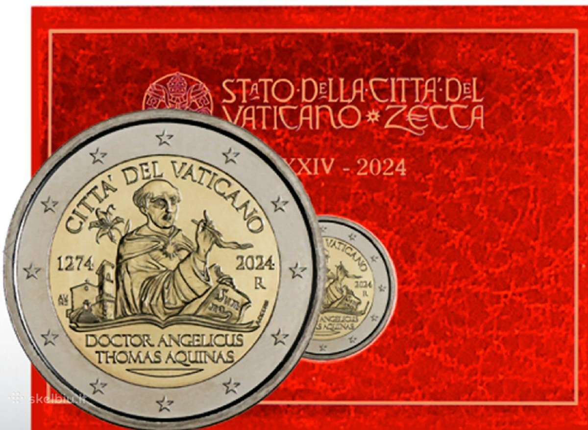 2 euro moneta Vatikanas 2024 Tomas Akvinietis