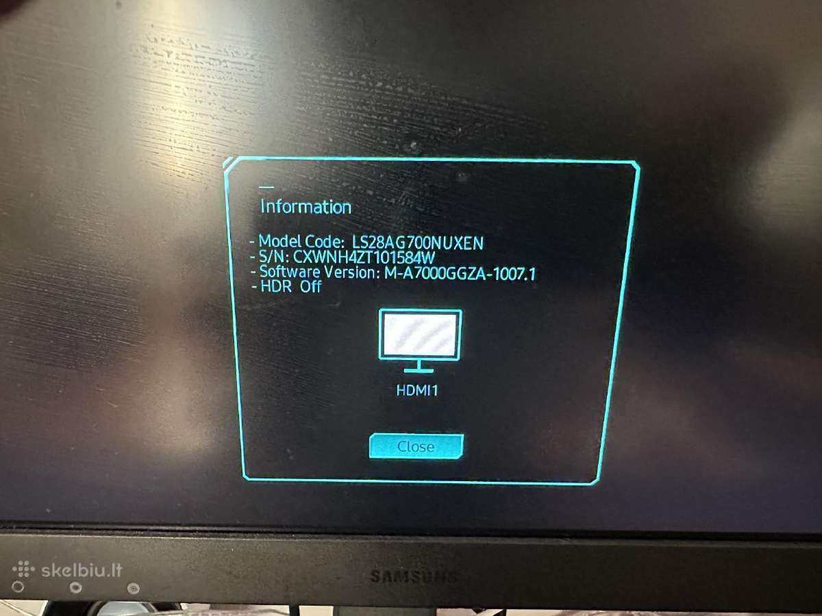 Monitorius Samsung g7 odyssey 144hz 4k - nuotraukos Nr. 2