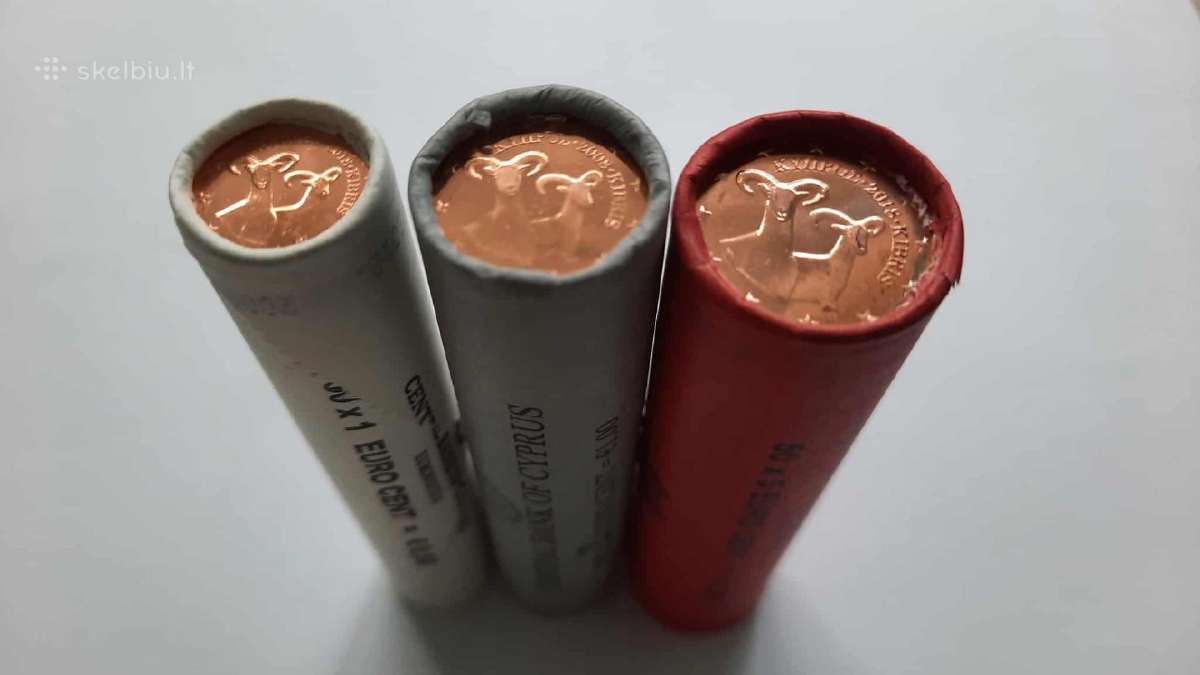 Kipro 1, 2, 5 centu bankiniai ritineliai