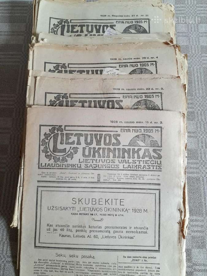Laikraštis "Lietuvos Ūkininkas" 1928m.