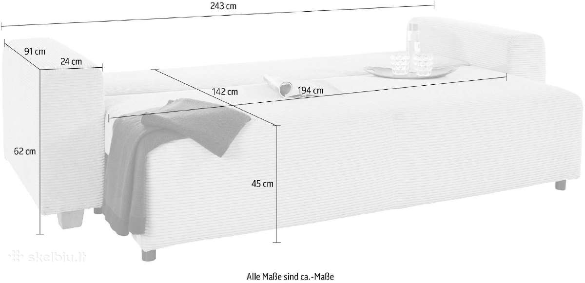 Minkšta sofa-lova „yves“ su dėže patalynei - nuotraukos Nr. 11