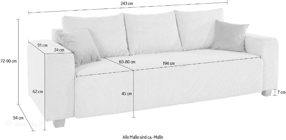 Minkšta sofa-lova „yves“ su dėže patalynei - nuotraukos Nr. 12
