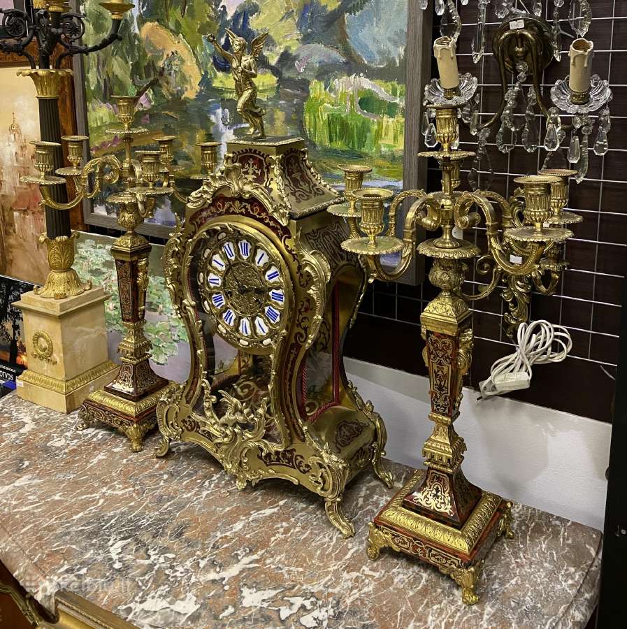 Antikvarinis "Charle Boulle" stiliaus laikrodis - nuotraukos Nr. 2