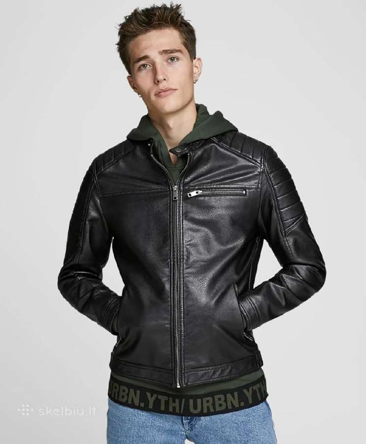 Jack & Jones dirbtinės odos striukė Rocky - nuotraukos Nr. 3