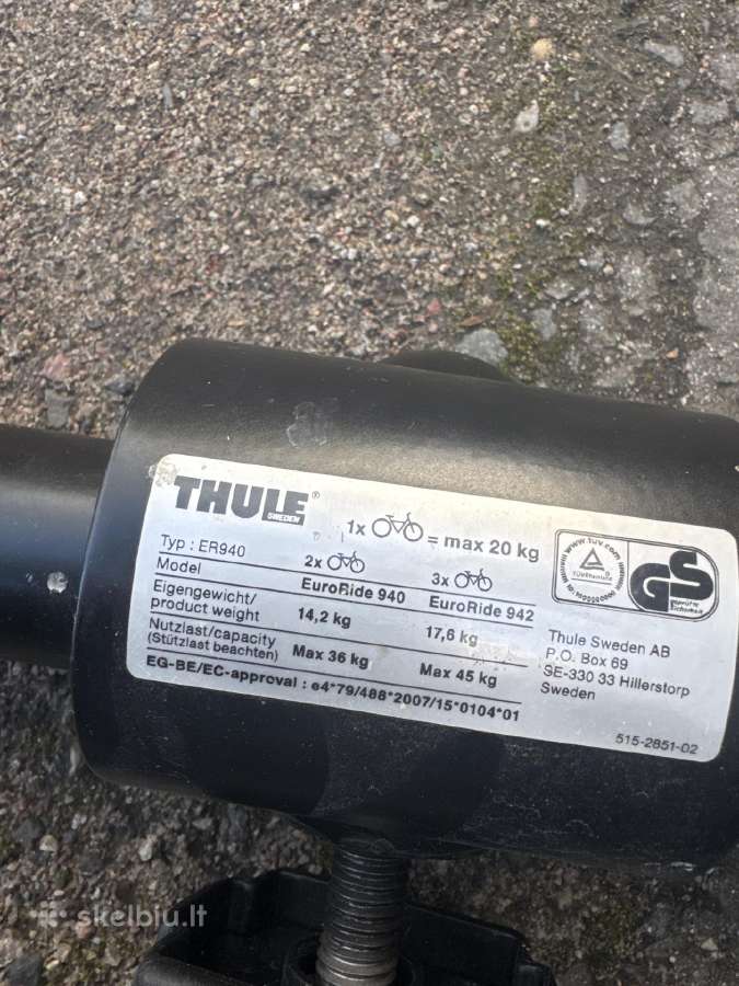 3 dviračių laikiklis Thule - nuotraukos Nr. 2