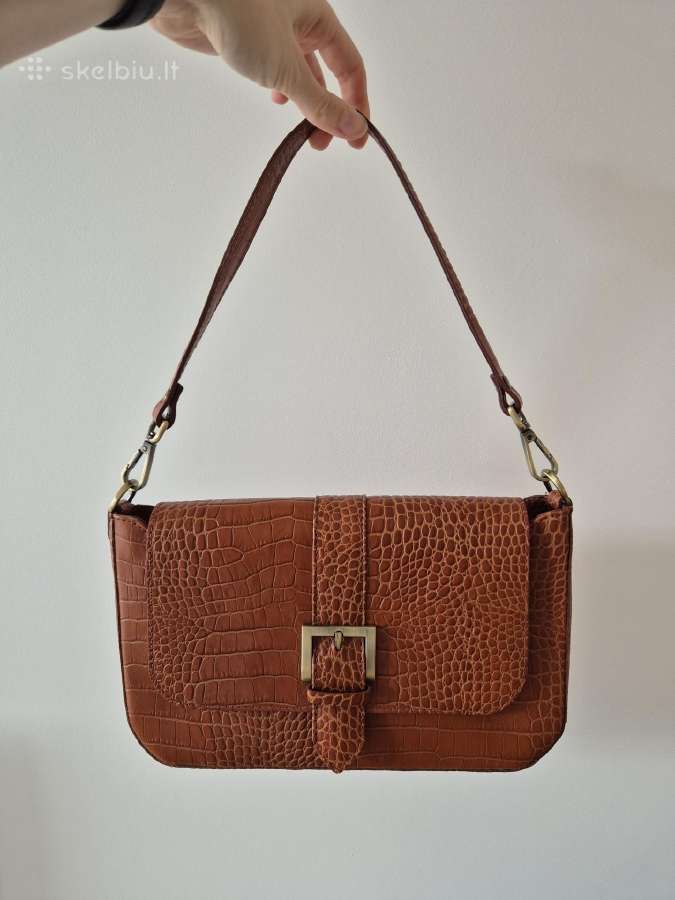 Leather shoulder bag Brown / odinis krepšys
