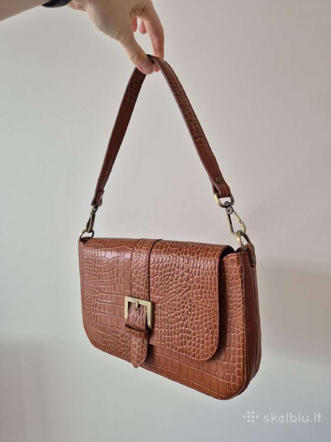 Leather shoulder bag Brown / odinis krepšys - nuotraukos Nr. 2