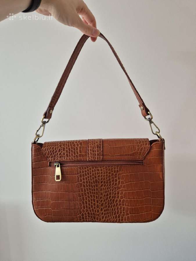 Leather shoulder bag Brown / odinis krepšys - nuotraukos Nr. 4
