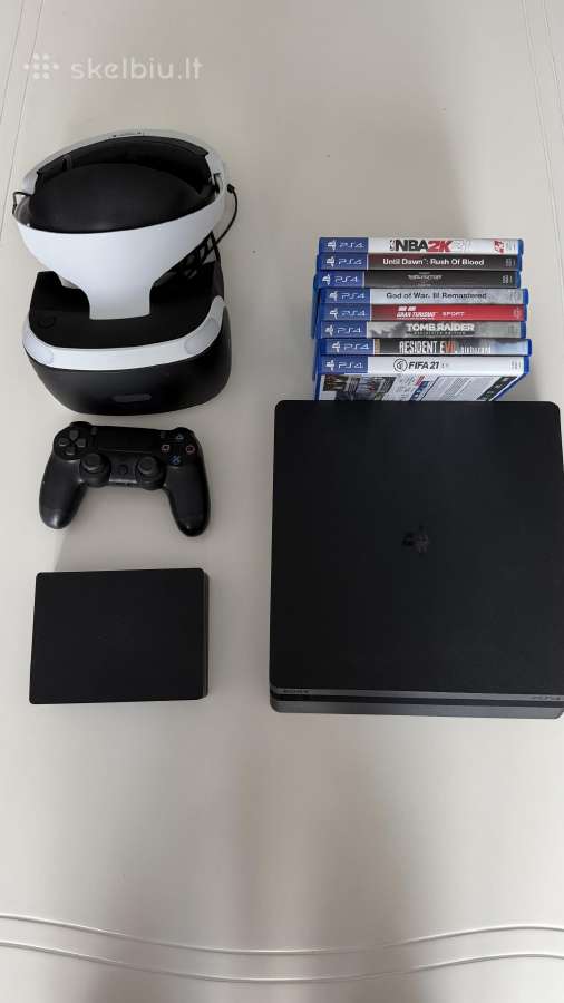 Sony Playstation 4 Slim 500 GB su Vr ir zaidimais
