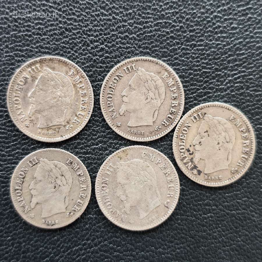 Prancūzija 1866-68 20 centimes Ag835