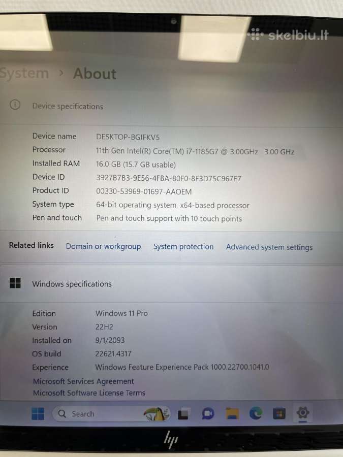 Hp Elitebook x360 1040 G8 i7-1185g7 16gb 512gb SSD - nuotraukos Nr. 12