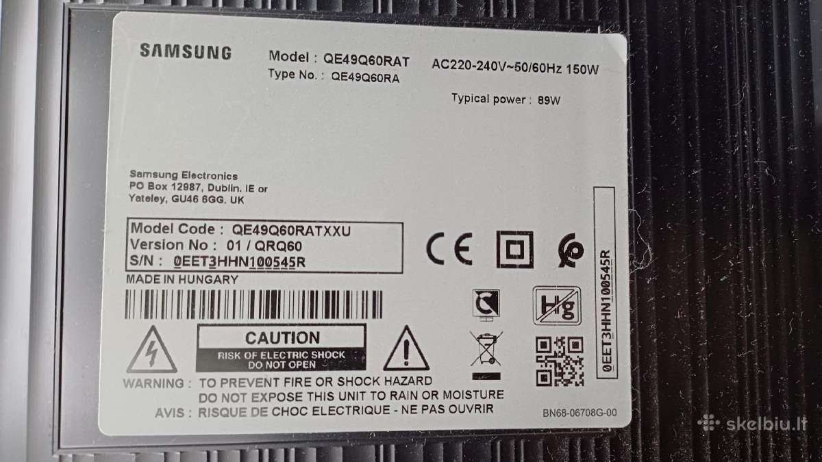 Parduodamas daužtas Qe49q60rat Samsung - nuotraukos Nr. 2