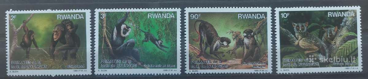 Ruanda 1988 gyvūnai , švarūs Michel 1389-1392