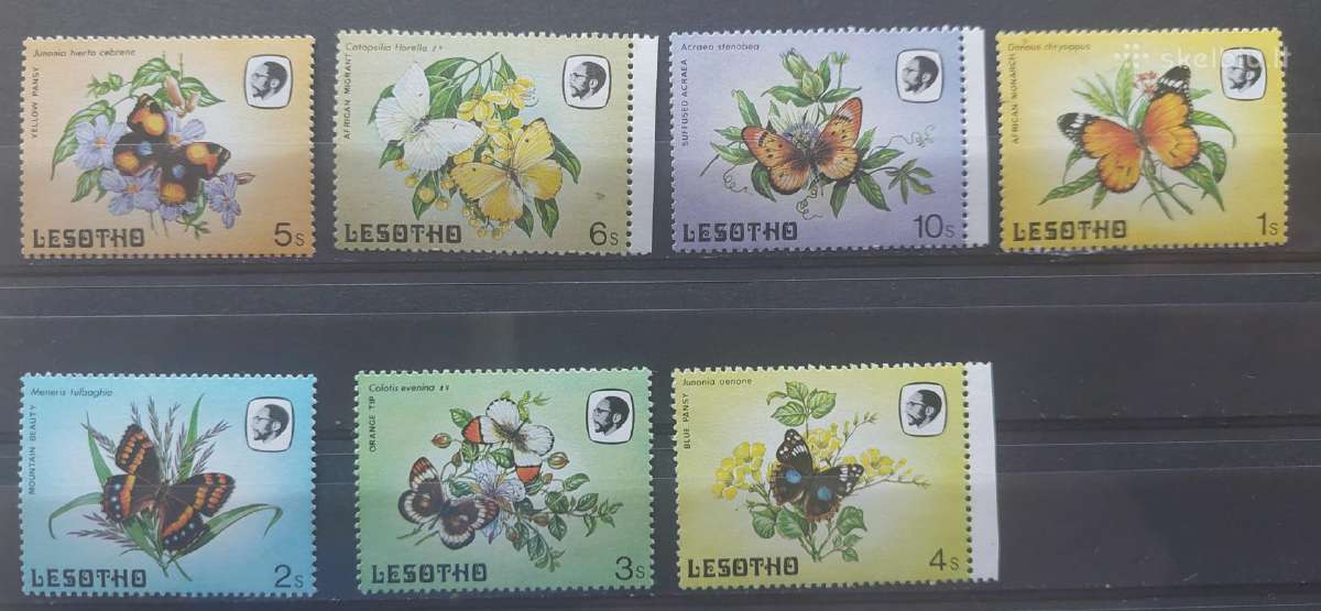 Lesotas 1984 drugeliai , švarūs Michel 442-