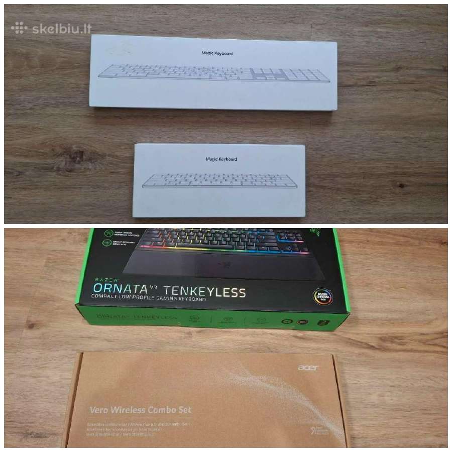 Apple Magic Keyboard / Razer Ornata V3 klaviatūra