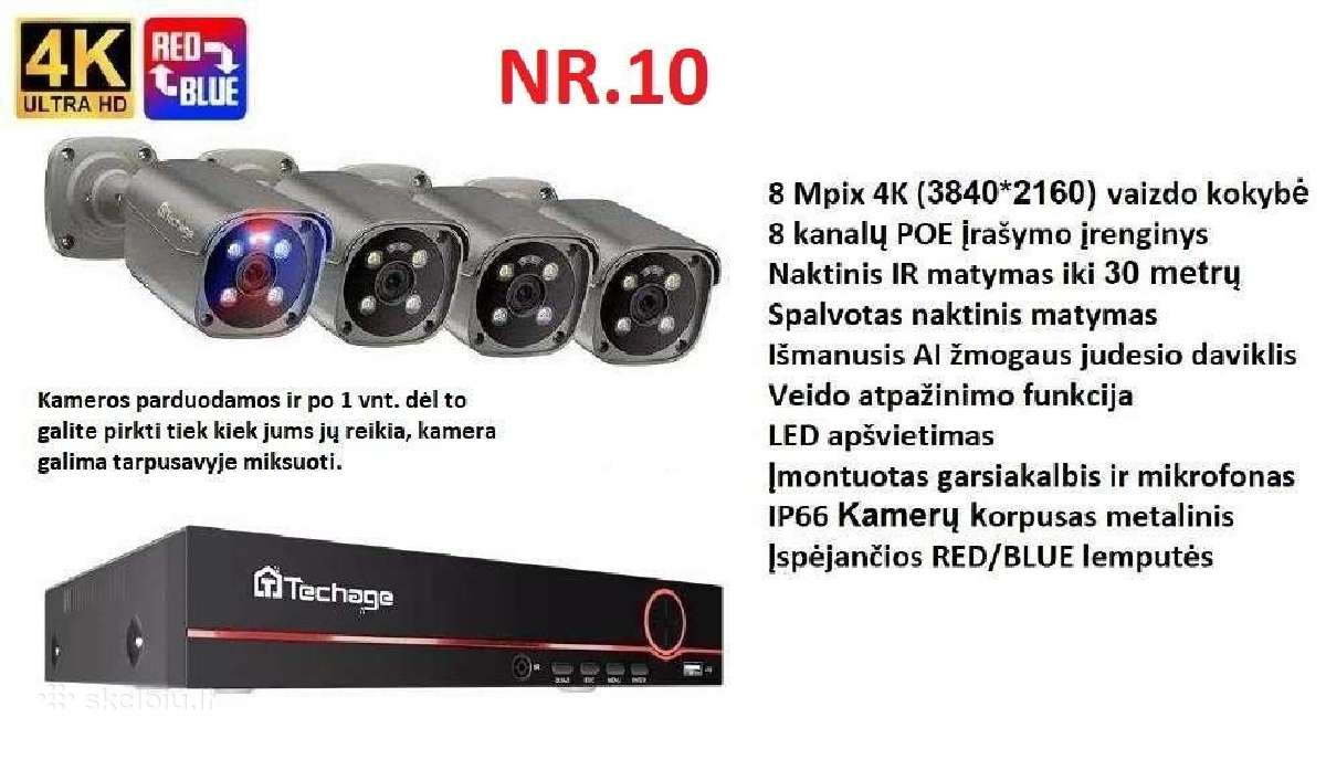 4G WiFi Vaizdo kameros, 1-8 vnt. kameru komplektai - nuotraukos Nr. 11