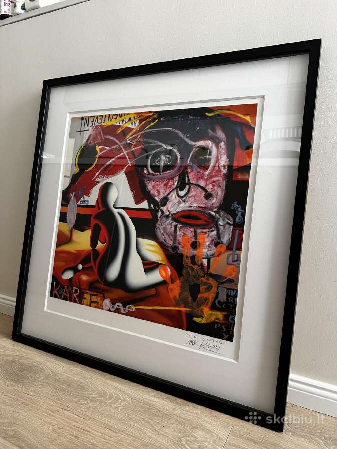 Mark ir Paul Kostabi brolių darbas su parašais