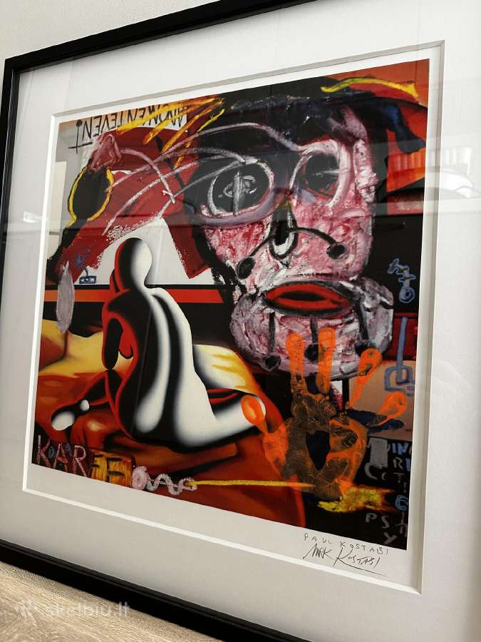 Mark ir Paul Kostabi brolių darbas su parašais - nuotraukos Nr. 2