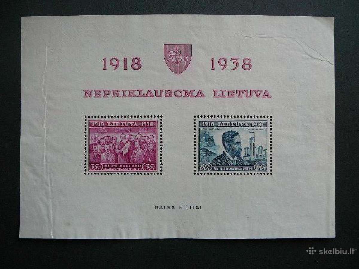 Lietuva 1939 Nepriklausoma 20m Blk1a svarus lit42j