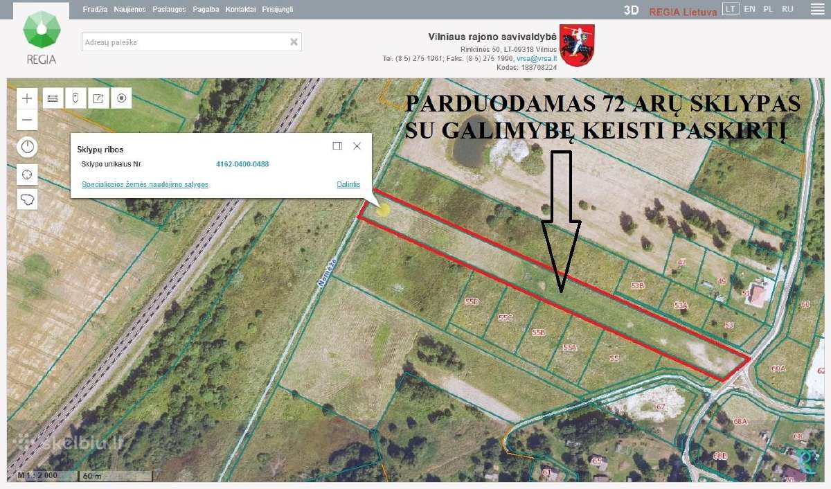Parduodamas 0.72 Ha. Žemės Ūkio Paskirties Sklypas