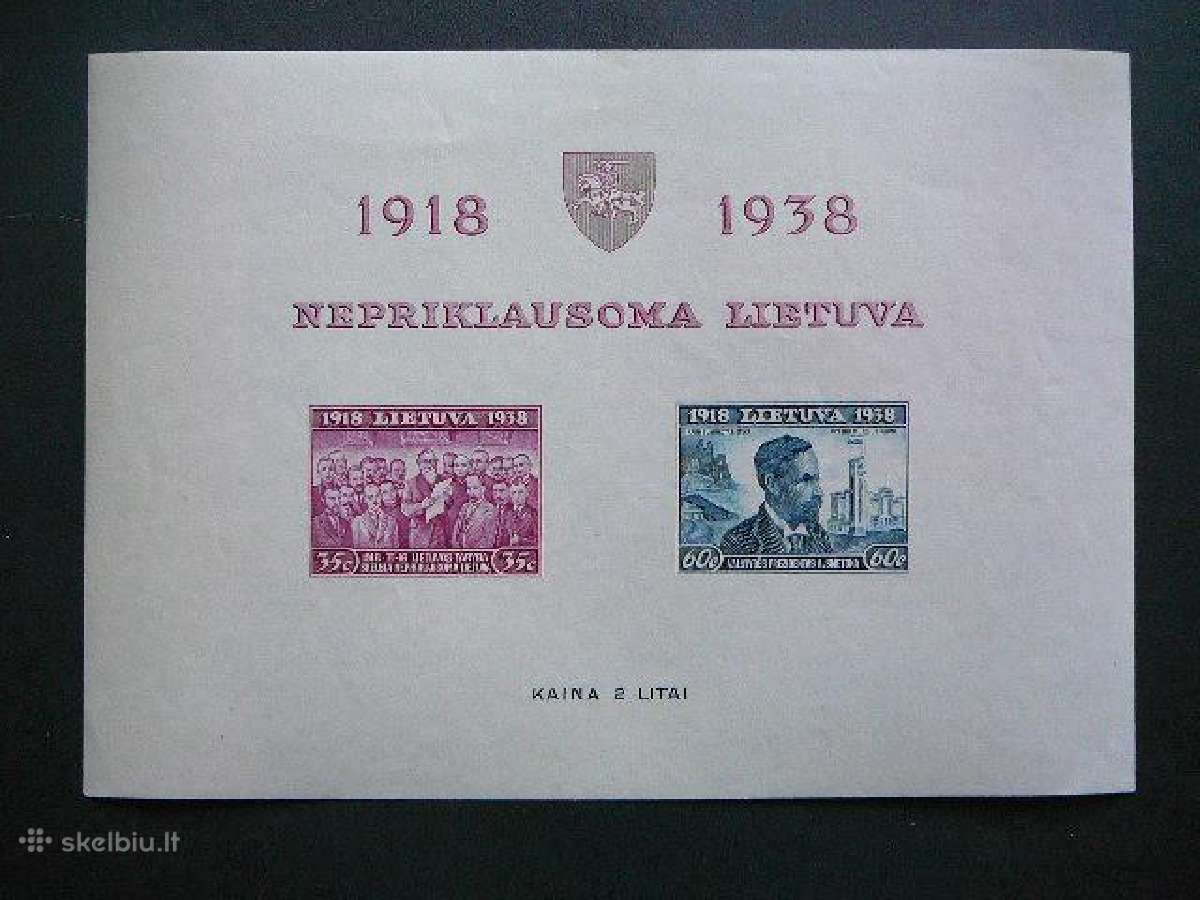 Lietuva 1939 Nepriklausoma 20m. Blk1b Mlh lit43u