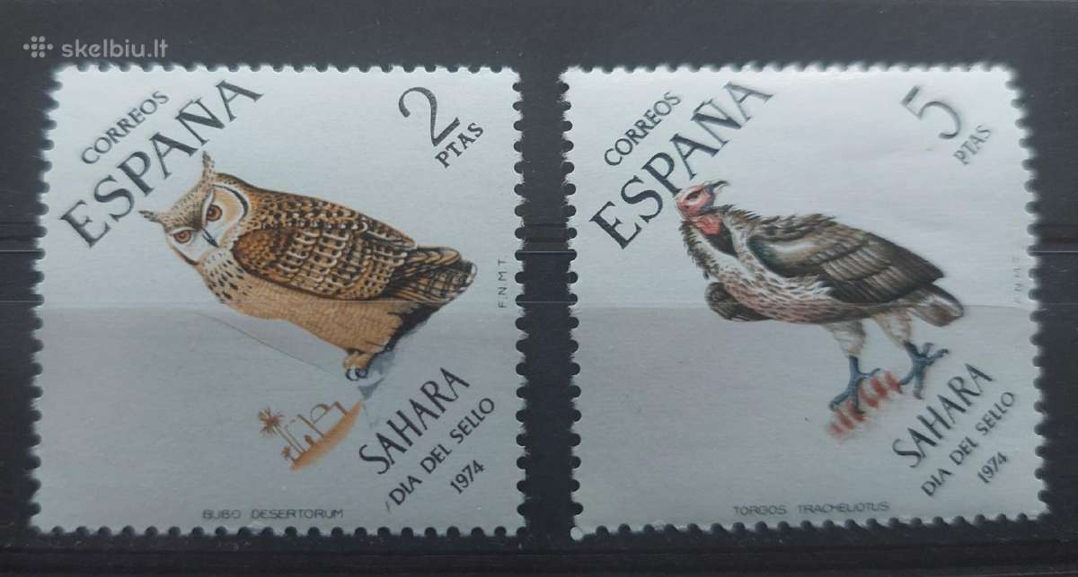 Ispanijos Sachara 1974 paukščiai , švarūs Michel 3