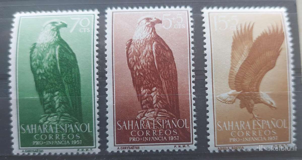 Ispanijos Sachara 1957 paukščiai , švarūs Michel 1