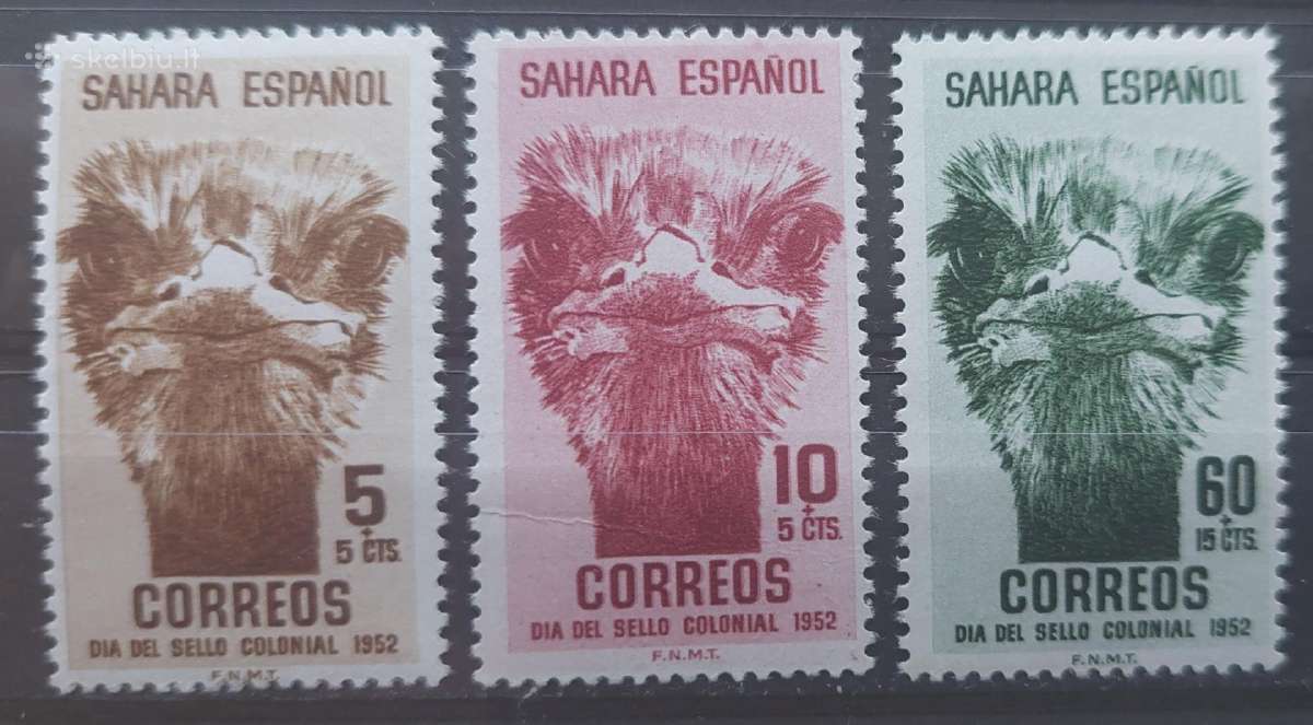 Ispanijos Sachara 1952 fauna , švarūs Michel 129-1