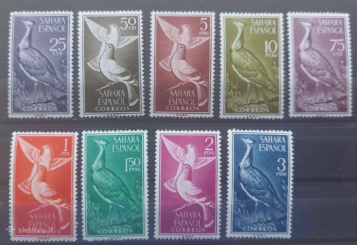 Ispanijos Sachara 1961 paukščiai, švarūs Michel 21