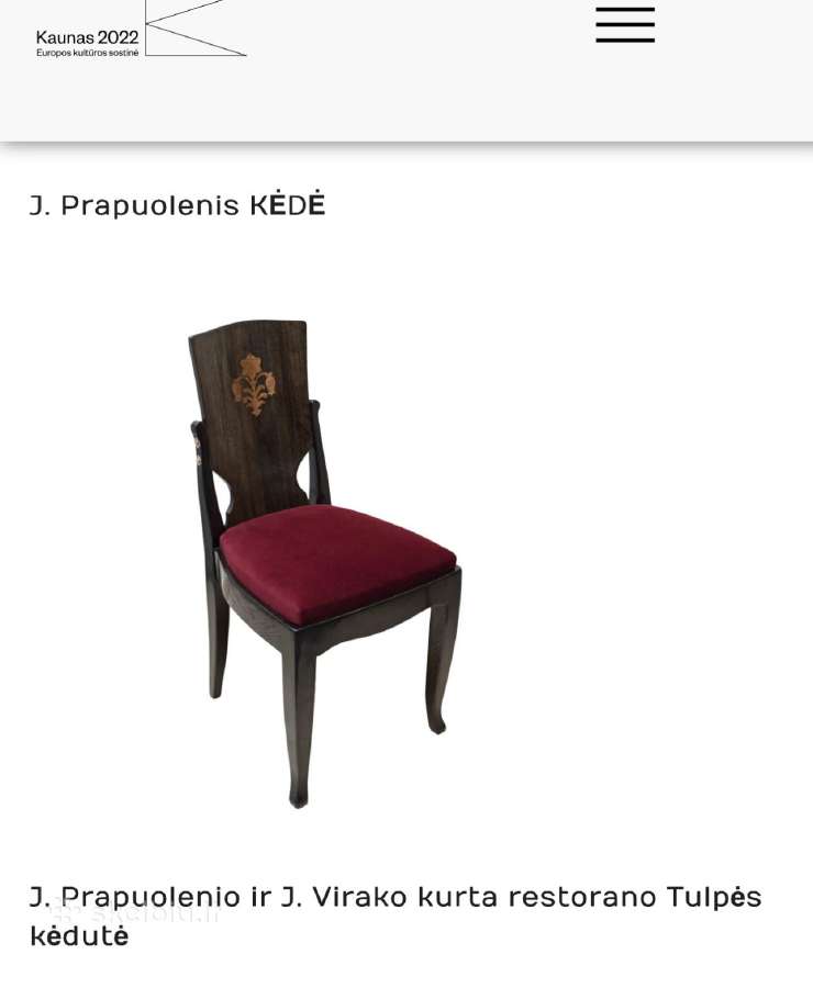 Restorano Tulpė kėdės - nuotraukos Nr. 10