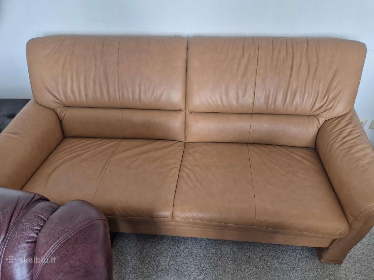 Kokybiška, pilnai natūralios odos sofa - nuotraukos Nr. 3