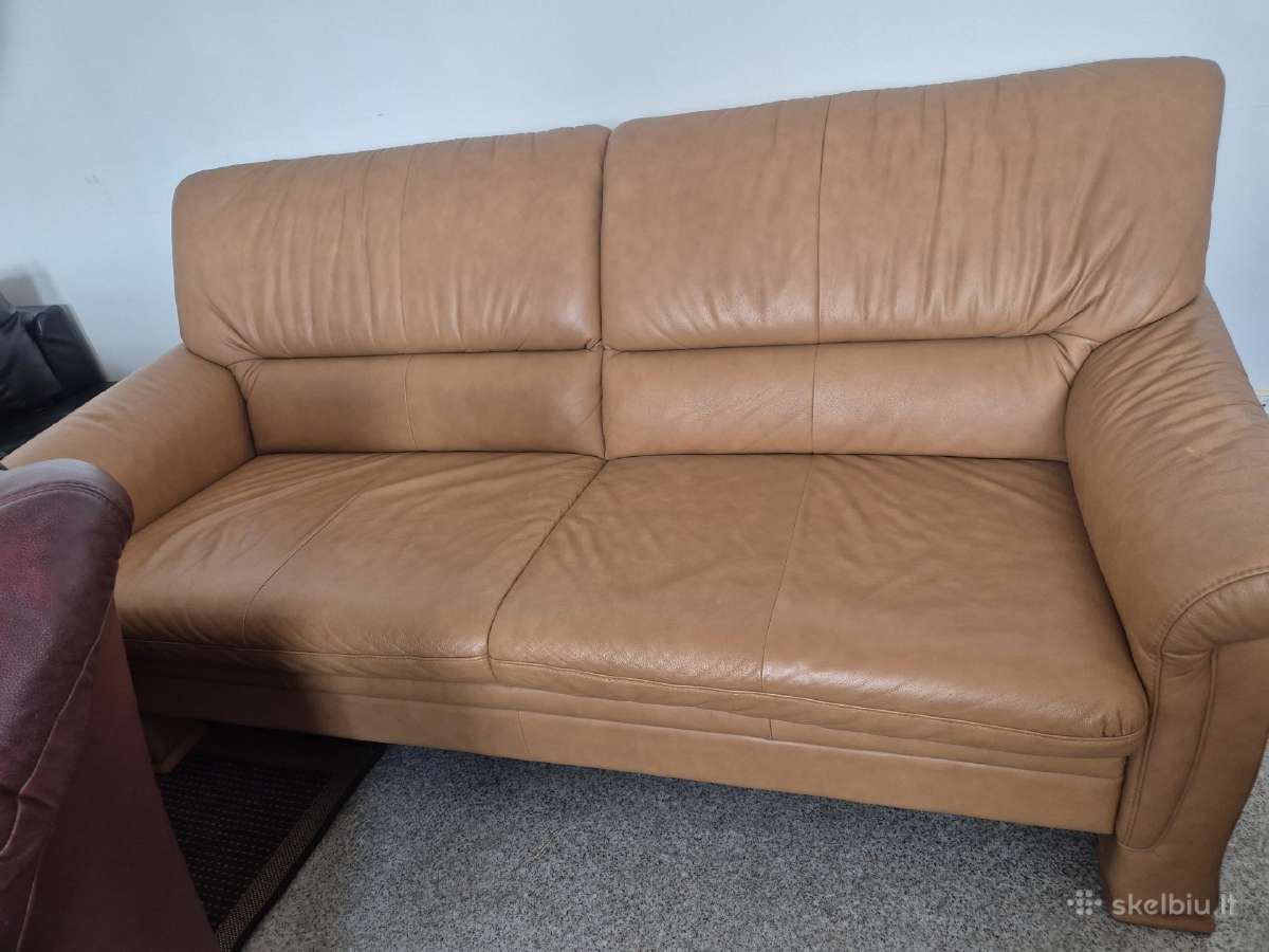 Kokybiška, pilnai natūralios odos sofa - nuotraukos Nr. 4