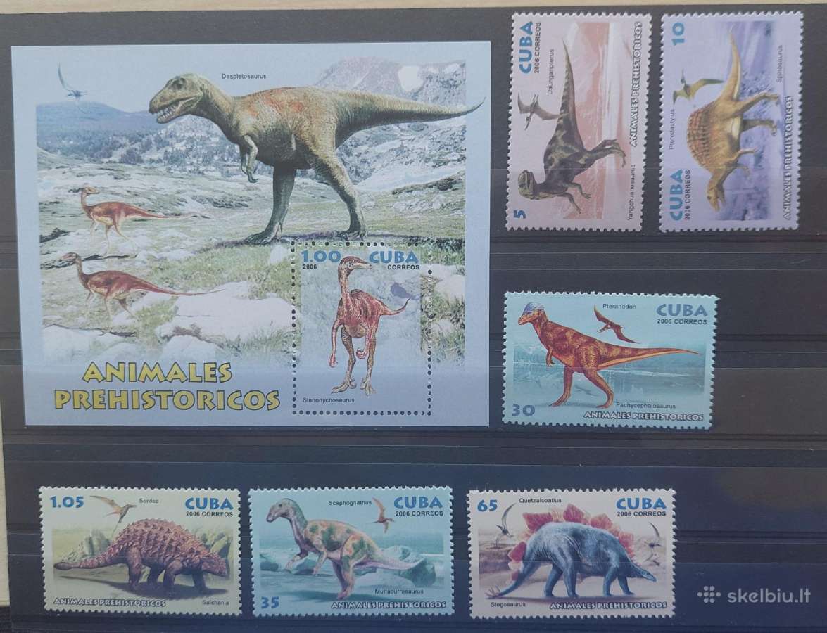 Kuba 2006 dinozaurai , švarūs Michel 4796-4801 bl