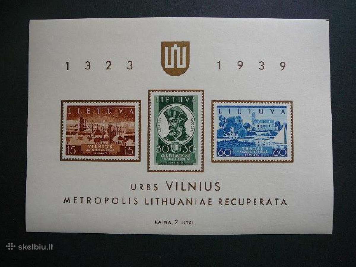 Lietuva 1940 Vilniaus atgavimas Blk2 Mnh lit466m