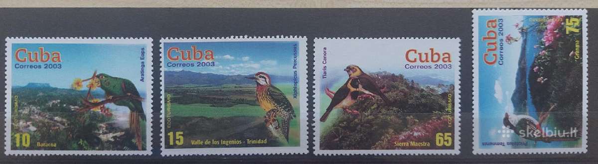 Kuba 2003 paukščiai , švarūs Michel 4549-4552