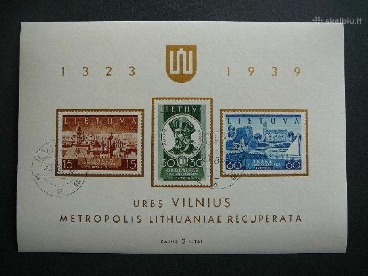 Lietuva 1940 Vilniaus atgavimas Blk2 antsp lit468a