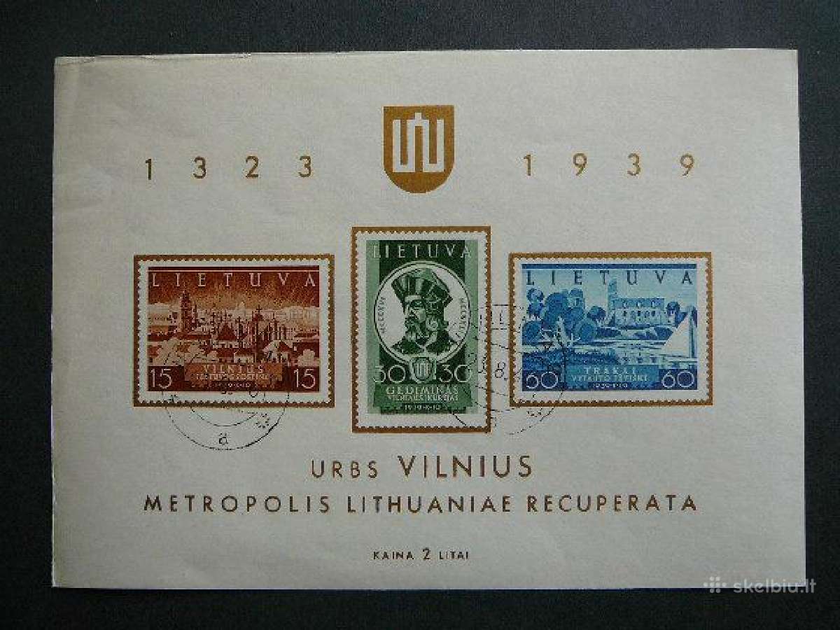 Lietuva 1940 Vilniaus atgavimas Blk2 antsp lit468s