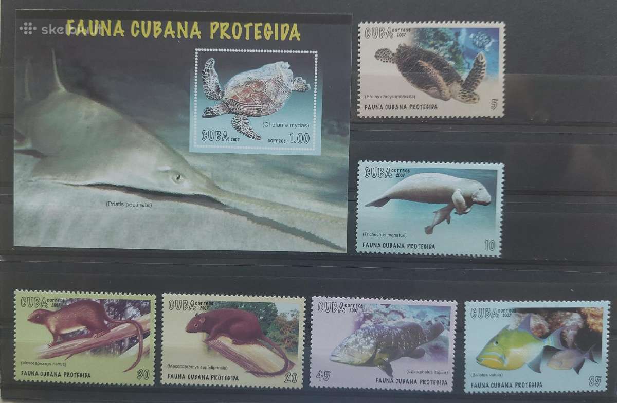 Kuba 2007 fauna , švarūs Michel 5005-5010 block 23