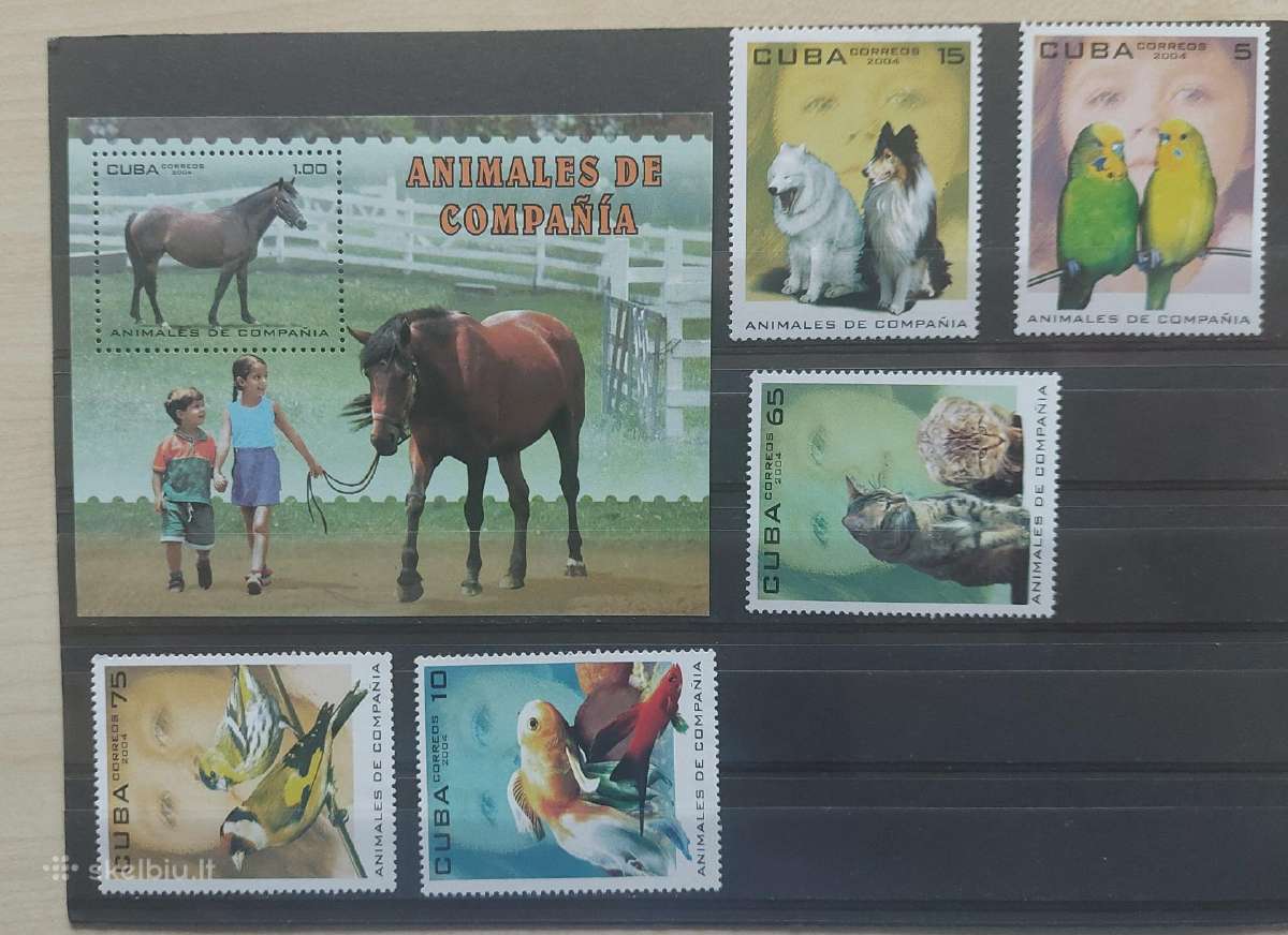 Kuba 2004 fauna , švarūs Michel 4625-4629 block 19