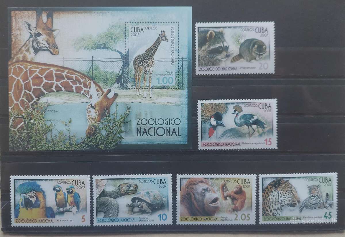 Kuba 2007 fauna , švarūs Michel 4906-4911 block 22