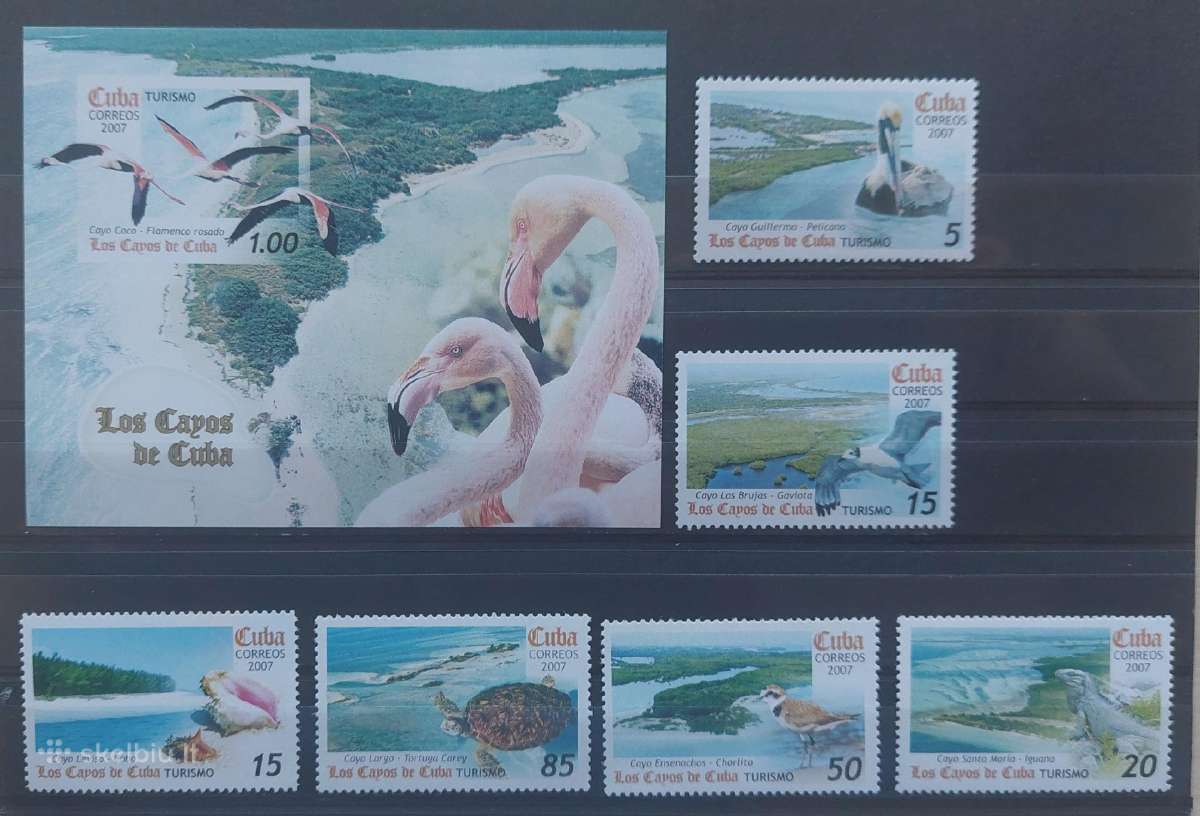 Kuba 2007 fauna , švarūs Michel 4932-4937 block 22