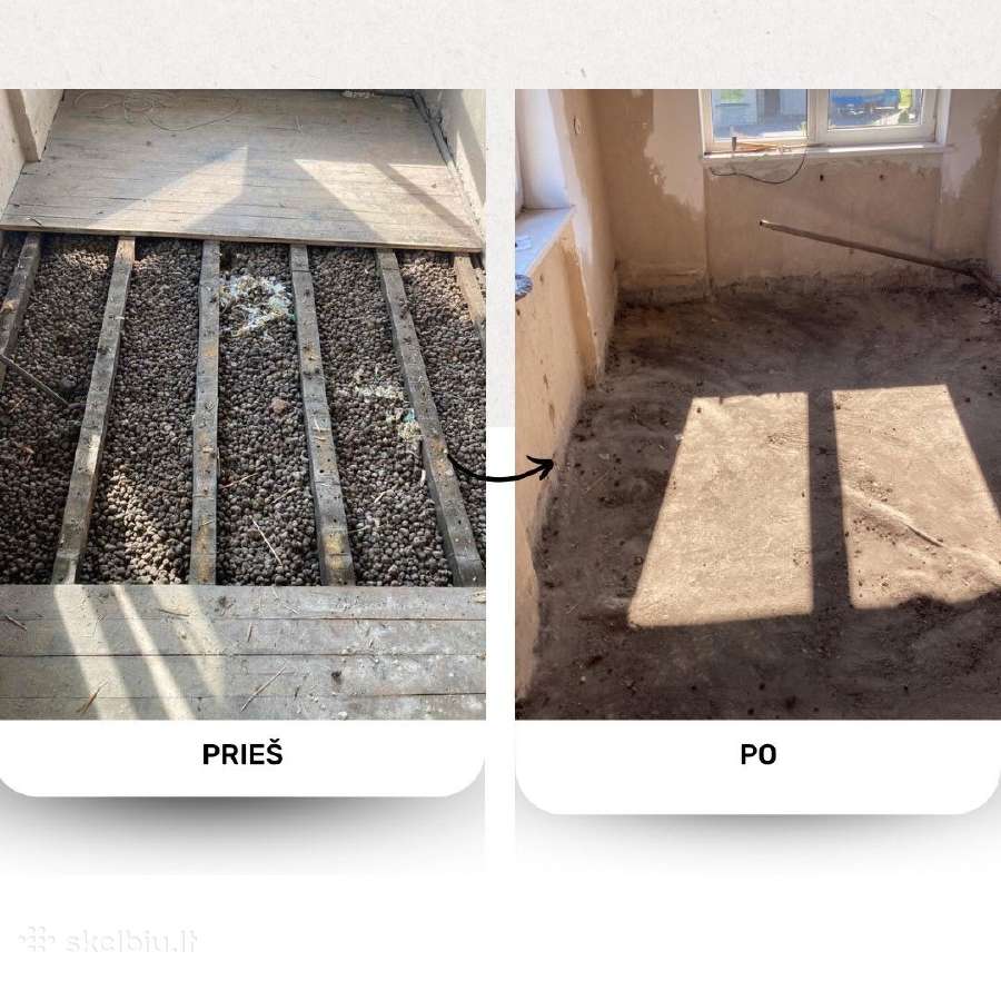 Gruzas, šiūkšlės, daiktai, Griovimas.