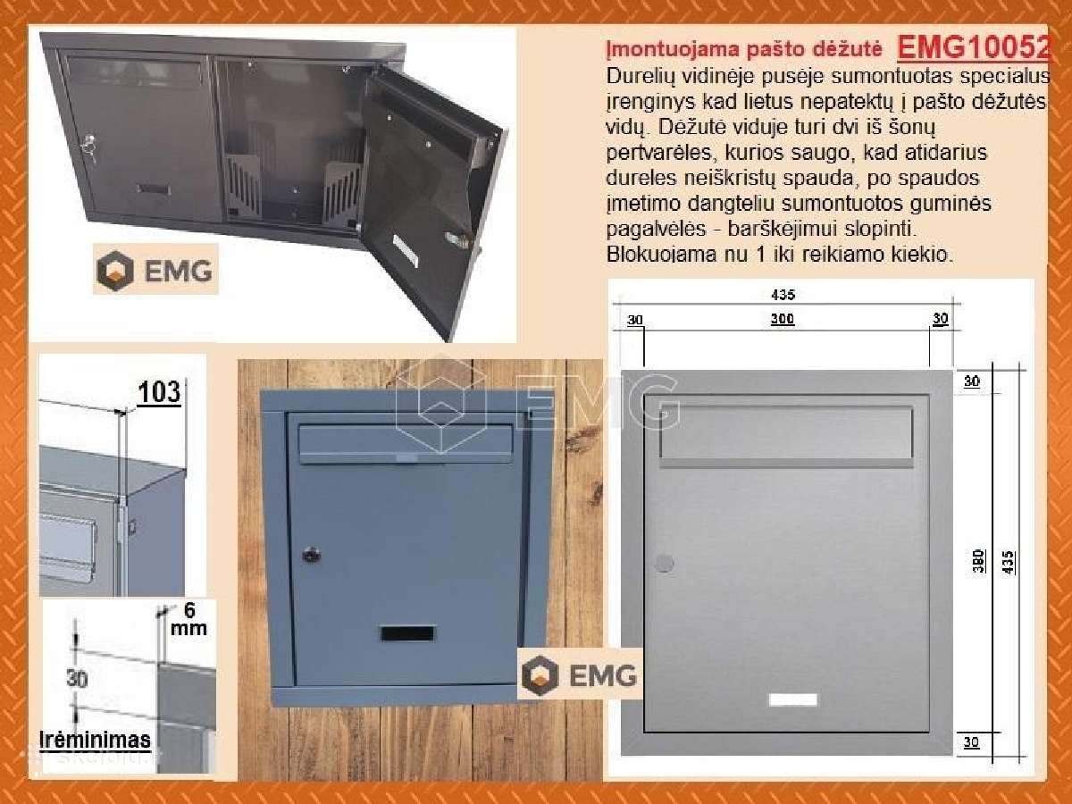 Integruojama pašto dėžutė - nuotraukos Nr. 14