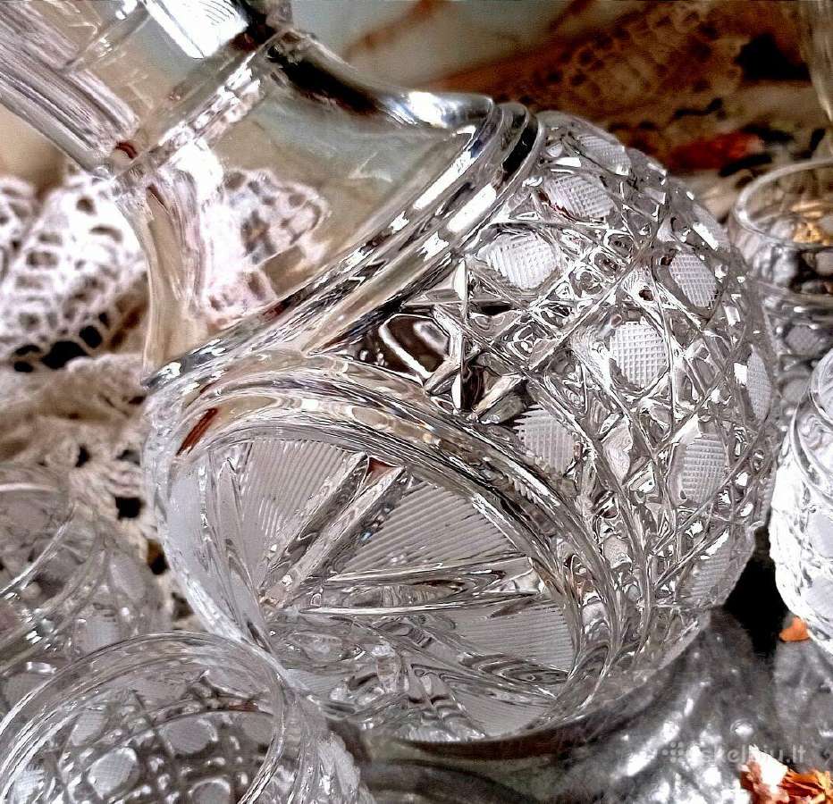 Vintažinis krištolinis vyno ir konjako rinkinys - nuotraukos Nr. 3