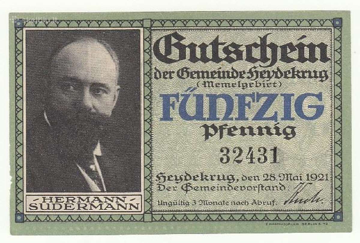50 fenigių 1921 Šilutė