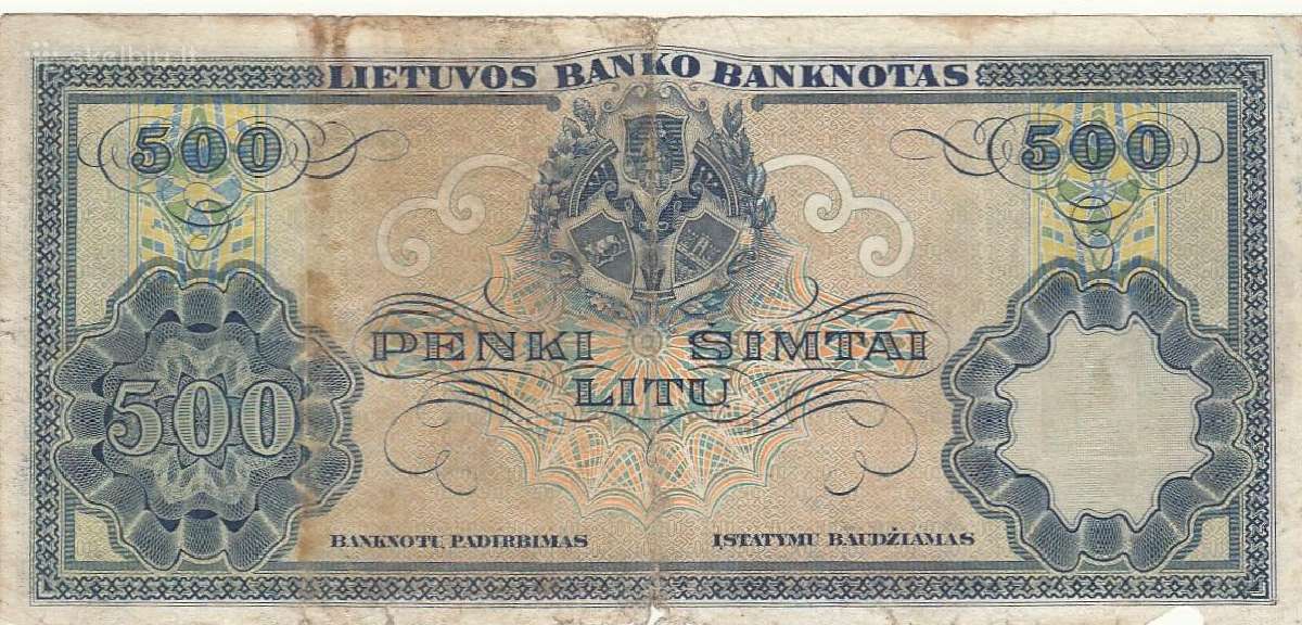 500 litų 1924 - nuotraukos Nr. 2