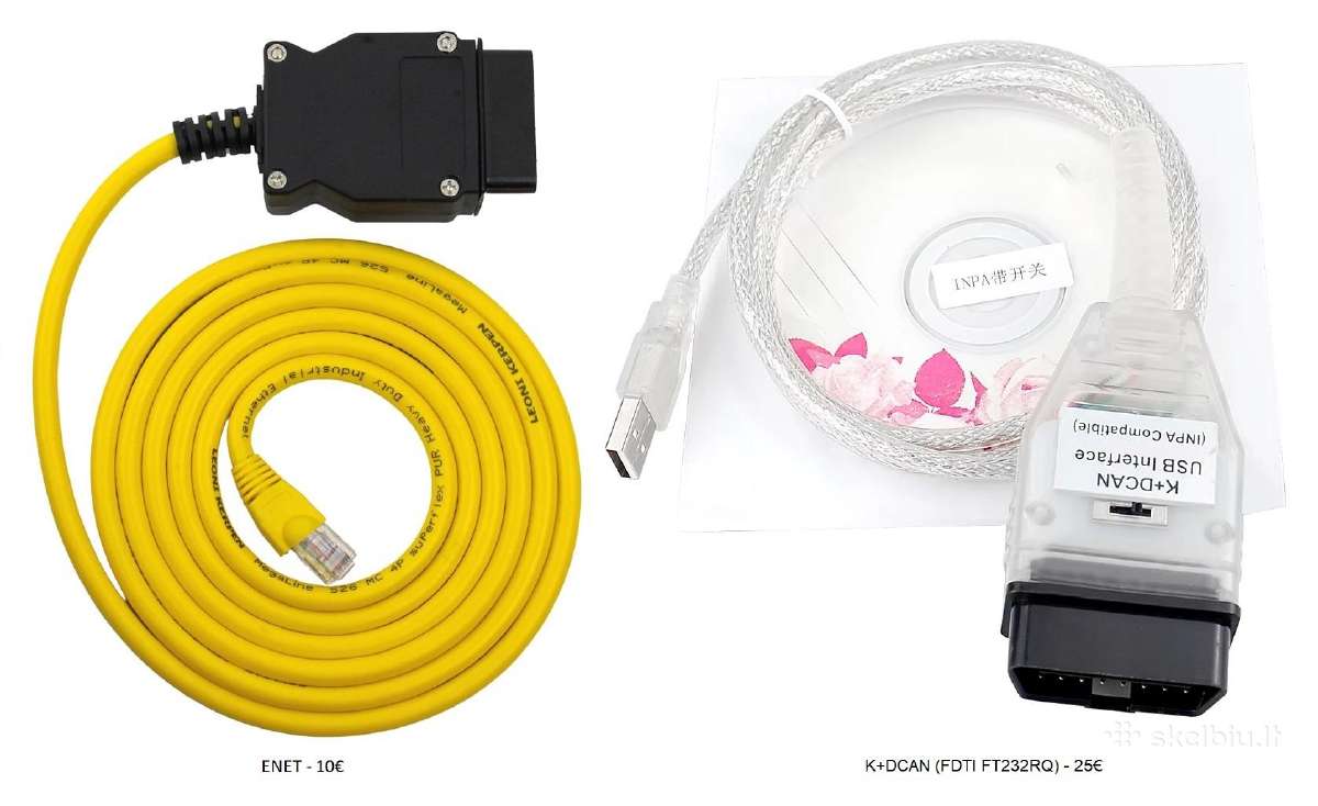 Bmw K+dcan ir Enet diagnostikos kabelis