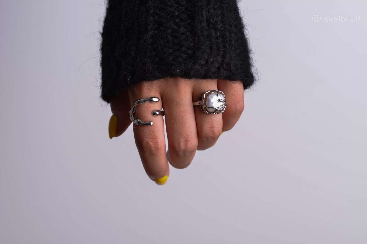 Sidabrinis ziedas - Silver plated Adjustable Rings - nuotraukos Nr. 7