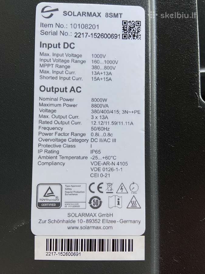 Inverteris Solarmax 8 Smt - nuotraukos Nr. 4